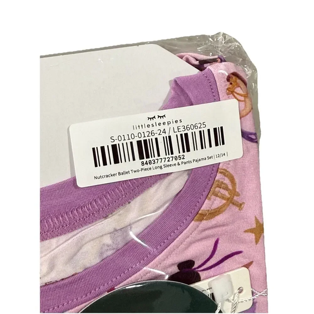 NWT Little Sleepies Pink Nutcracker & Ballerina Bamboo Pajama Set‎ Size 12/14